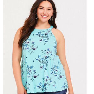 Torrid Blue Floral Tank Top